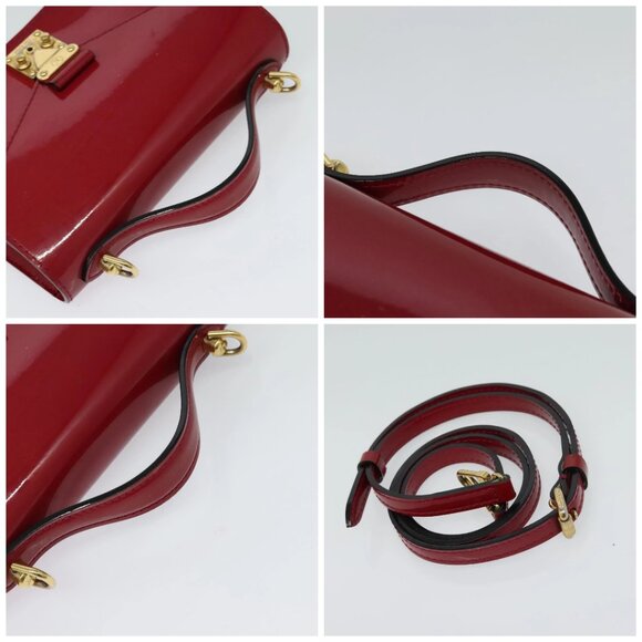 LOUIS VUITTON Vernis Monceau BB Hand Bag 2way Rose Andian M91579 LV Auth 127225 - Picture 16 of 16